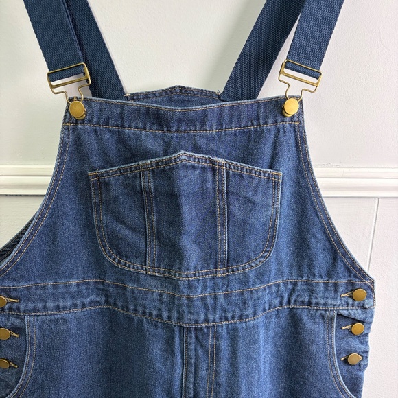 Cider Blue Denim Women's Wide Leg Overalls Size OXL - Picture 2 of 8
